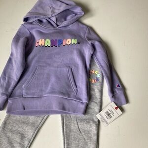 Champion Enchanted Lilac Kids Hoodie with Pink Tag Detail